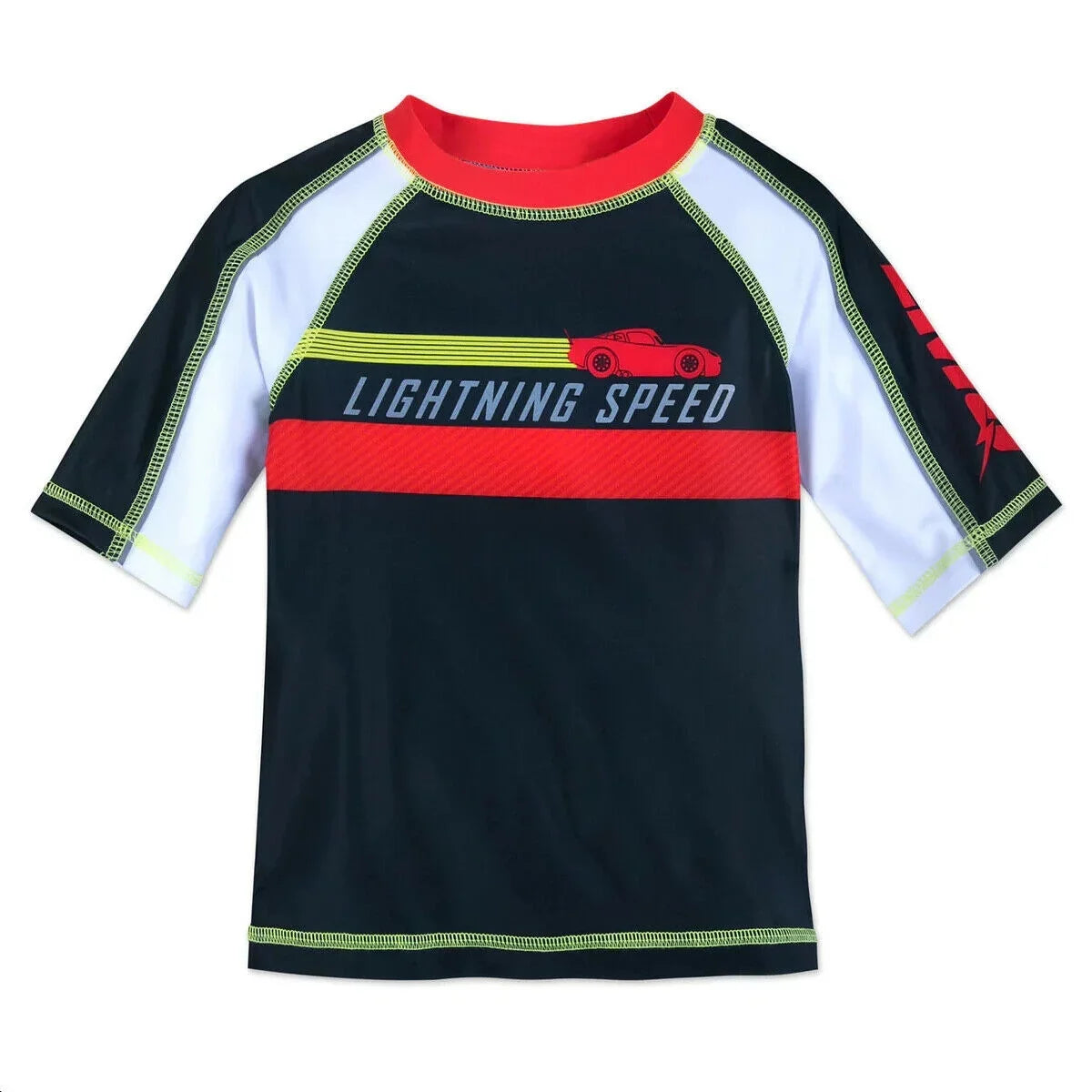 Disney Store Cars Lightning McQueen Rash Guard Swim Shirt Boy Size 5/6