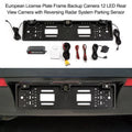 Tomshoo European License Plate Frame Backup Camera, 12  Rear View Camera, Car Reversing System, Parking Sensor
