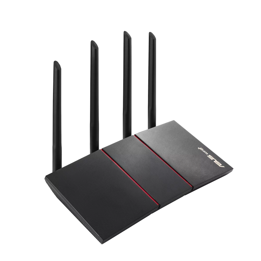 Asus -AX55 Wi-Fi 6  802.11ax Ethernet Wireless Router - 2.40 GHz  Band - 5 GHz  Band - 4 x Antenna(4 x External) - 225 /s Wireless Speed - 4 x Network Port - 1 x Broadband Port - Gig...