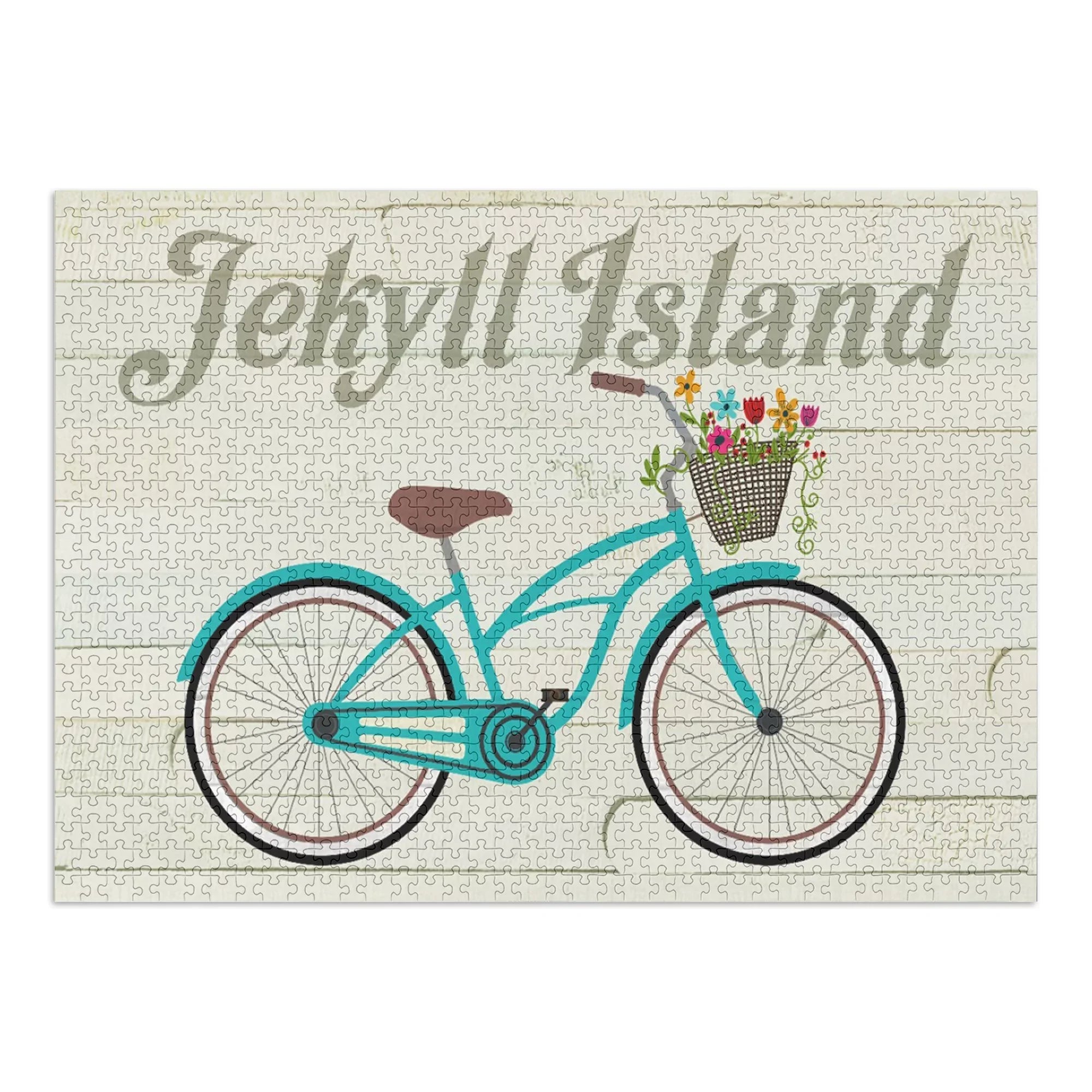 Jekyll Island, Georgia, Beach Cruiser and Basket (1000 Piece Puzzle, Size 19x27, Challenging Jigsaw Puzzle for Adults and Family, Made in )