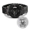 Custom Motorcyles 1995 Engraved Motorcycle Rider Men's Watch Multifunction Stainless Steel W Copper Dial