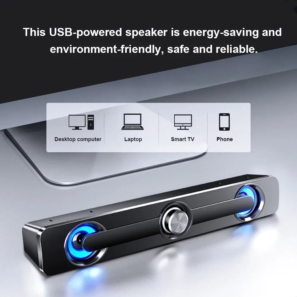moobody V-111 Computer Speaker  Wired Powerful Bar Stereo Subwoofer Bass Speaker Surround Sound Box for  Laptop Phone Tablet MP3 MP4
