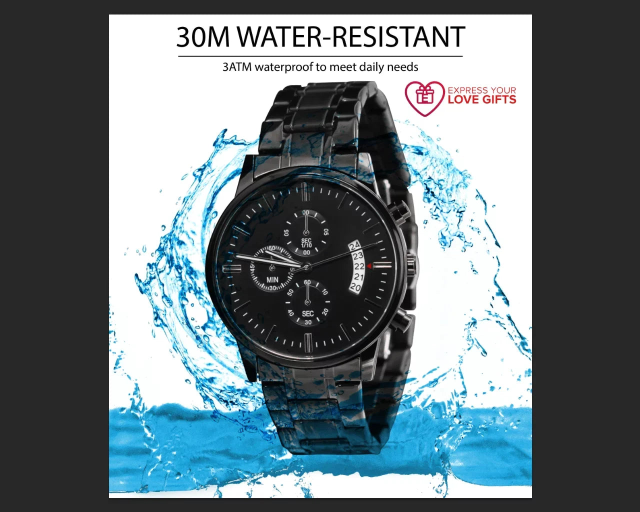 Custom Motorcyles 1995 Engraved Motorcycle Rider Men's Watch Multifunction Stainless Steel W Copper Dial