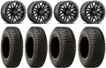 Raceline Ryno Bdlk 14" Bk Wheels 27"  KM3 Tires Can-Am Commander Maverick Renegade Outlander Defender