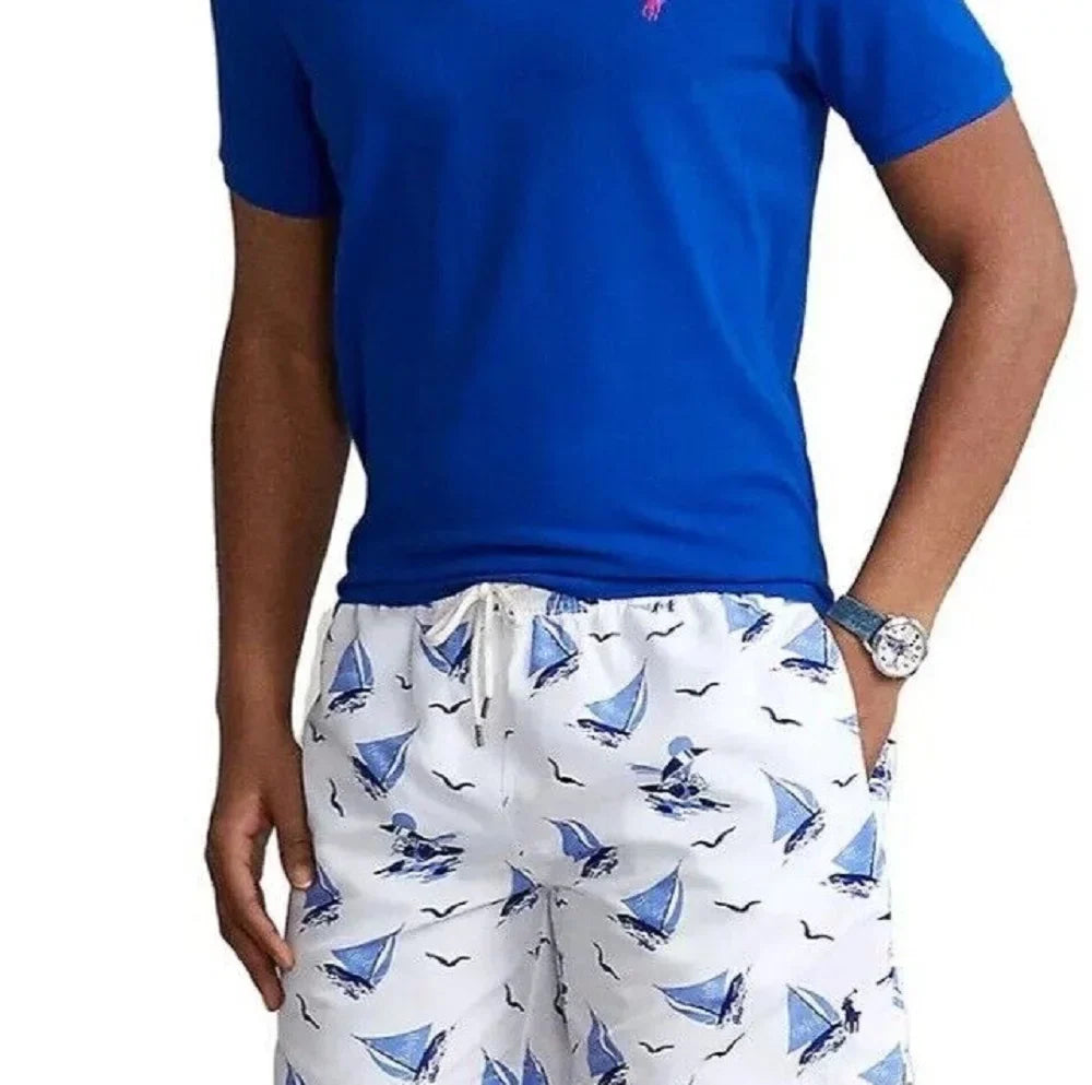 Polo Ralph Lauren Men's Traveler Classic Swim Trunk Blue Size -Large