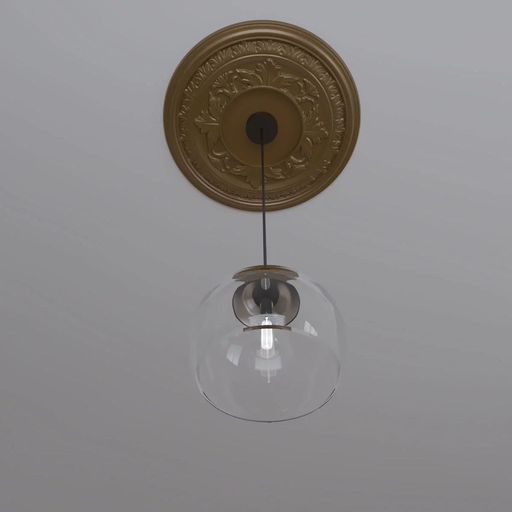 Ekena Millwork 22" x 3 1/2" x 1"P Baltimore Thermoformed  Ceiling Medallion (Fits Canopies up to 7 3/4"), Metallic Gold Rush
