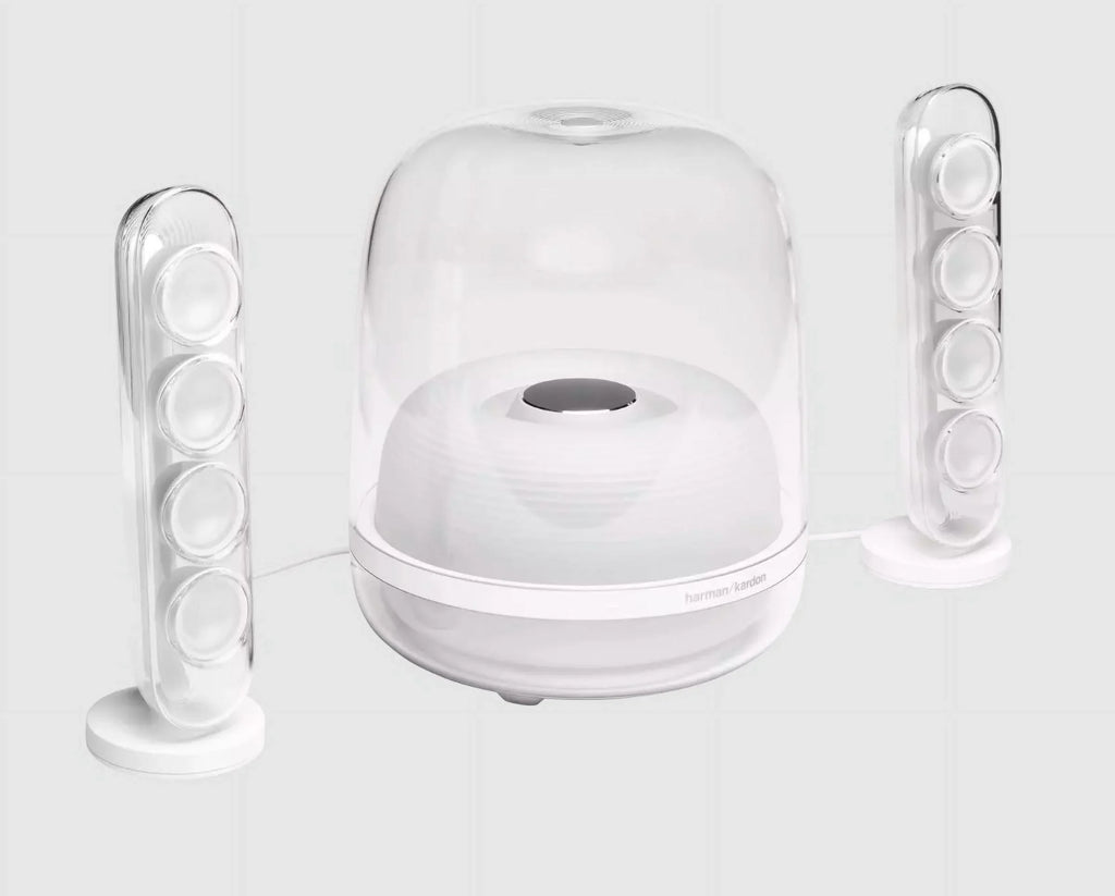 Restored Harman Kardon HKSOUNDSTICK4WAM-Z SoundSticks 4 Bluetooth Wireless 2.1 Speaker System, White - Certified Refurbished