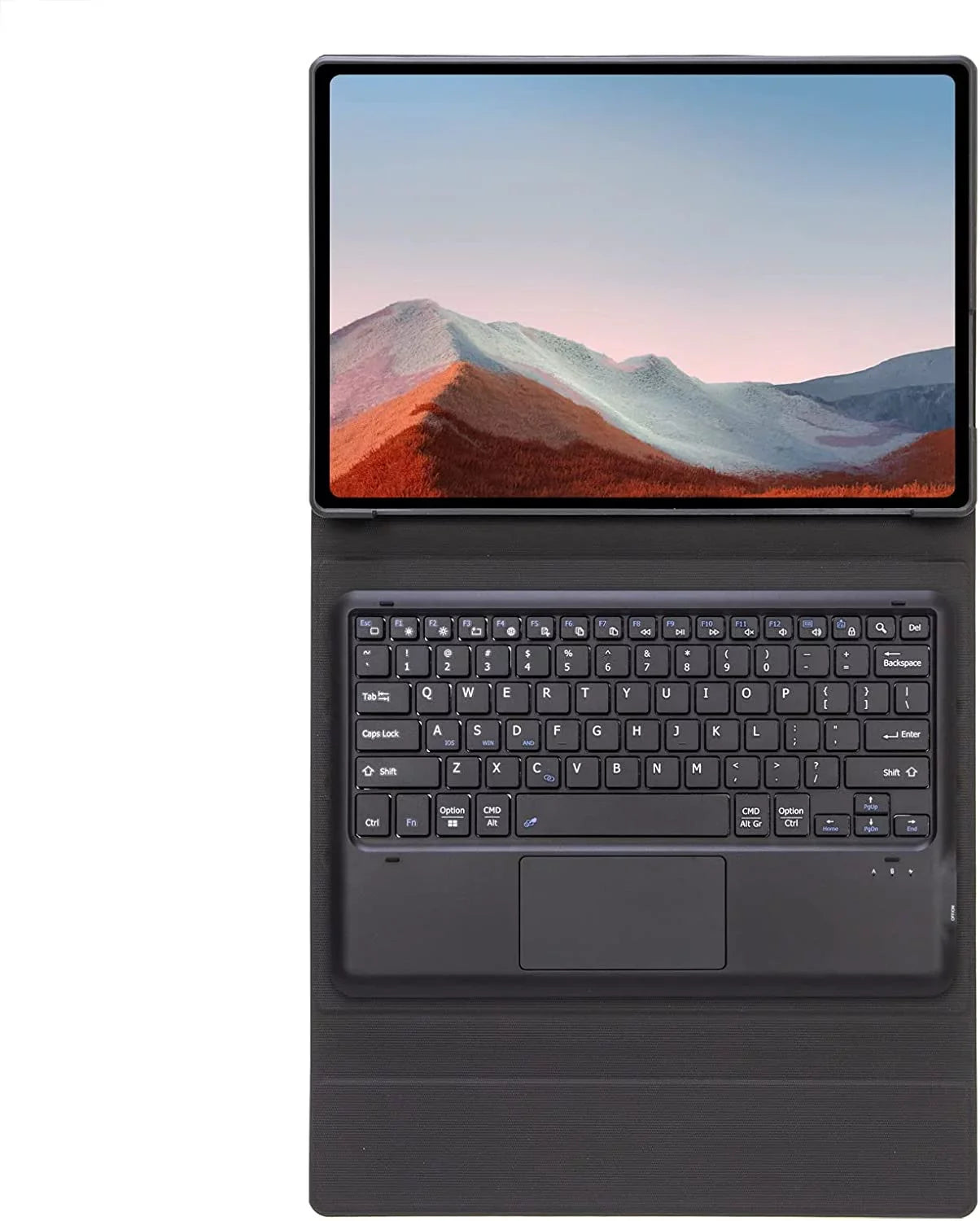 Touch Keyboard Case for Surface Pro 7 (2019) /Pro 6 (2018) /Pro 5 (2017) /Pro 4 (2015) 12.3 Inch Tablet, Magnetically Detachable Wireless Keyboard with Trackpad, Slim Light Folio Stand Case