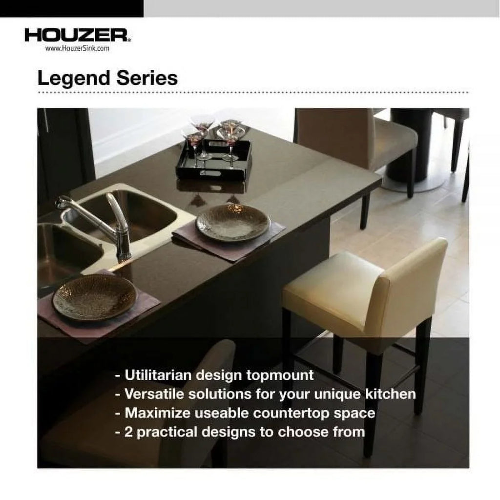 Houzer -3221-1 31-7/8" x 31-7/8" Stainless Steel Topmount Kitchen Sink
