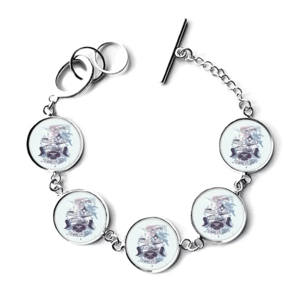 Romance High Heels Shoes Flower Pattern Bracelet Chain Charm Bangle Jewelry