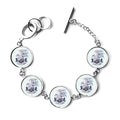 Romance High Heels Shoes Flower Pattern Bracelet Chain Charm Bangle Jewelry