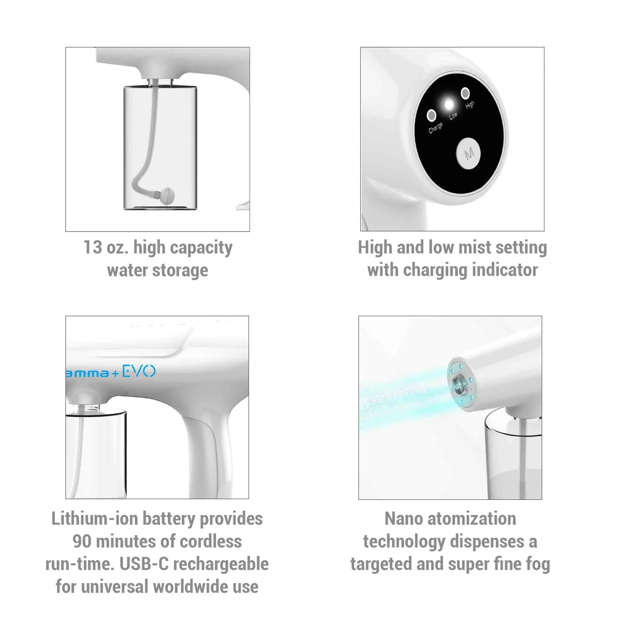 Gamma+  Nano Mister Portable Refresh Mist Hair Skin Surface Barber Sprayer