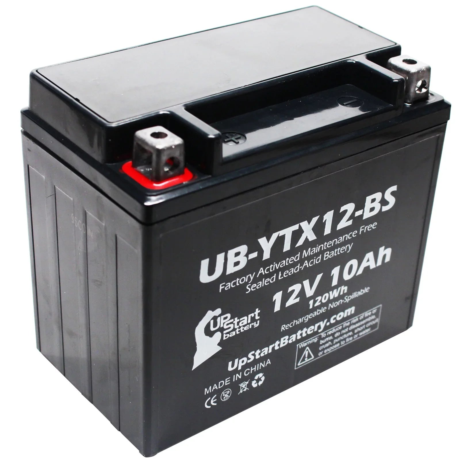 2-Pack UpStart Battery Replacement 2001 Suzuki -R1000 1000  Factory Activated, Maintenance Free, Motorcycle Battery - 12V, 10Ah, -YTX12-