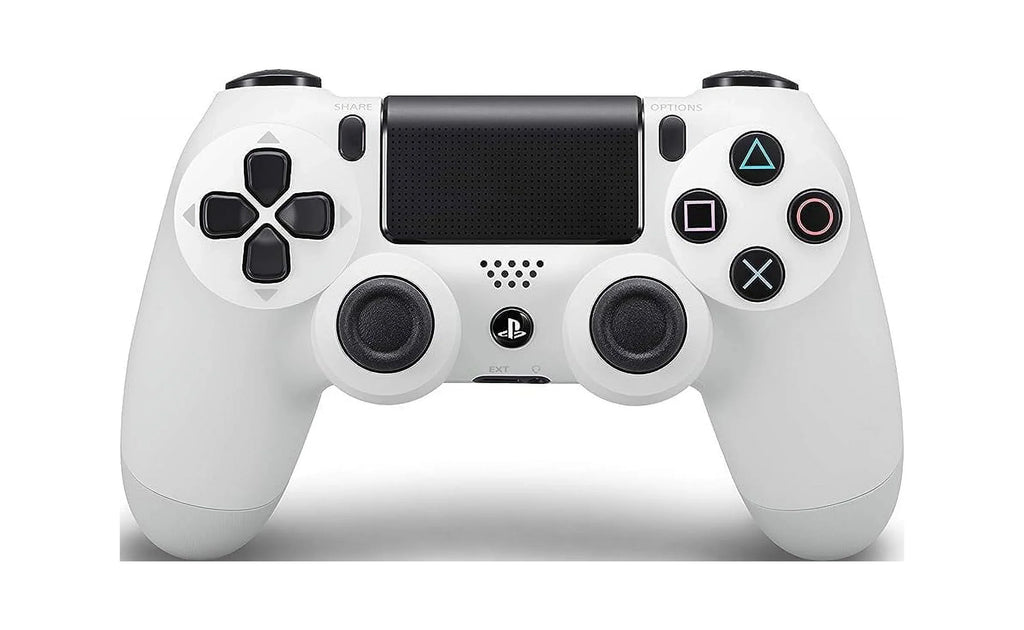 DualShock PlayStation 4 Wireless Controller - White Blue - Like New With Earbuds Bundle
