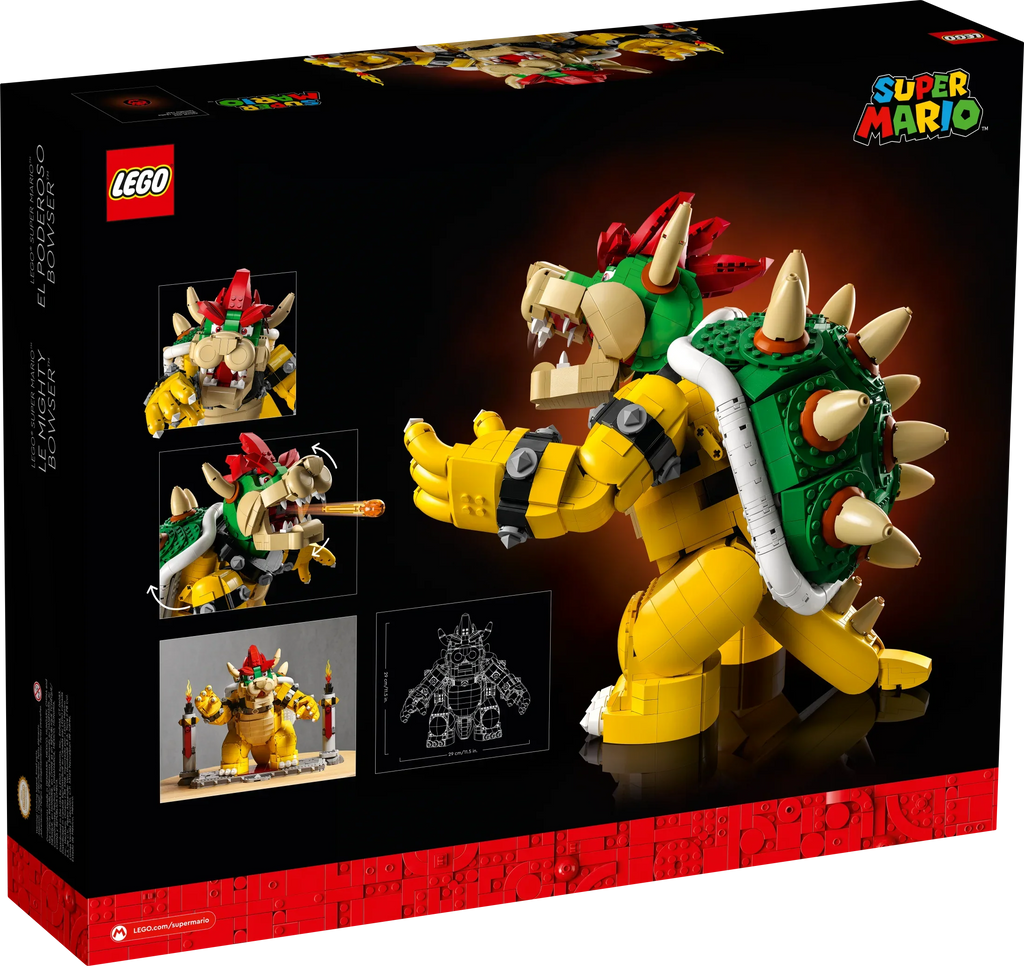 Super Mario The Mighty Bowser, 3D Build and Display Kit, Collectible Posable Character Figure with Battle Platform, Video Game Toy Idea for Fans of Super Mario Bros, 71411