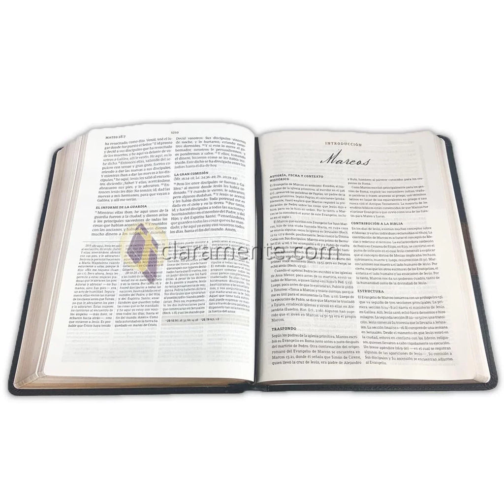 1960 Biblia de estudio Spurgeon, negro/marrón símil piel (Hardcover)
