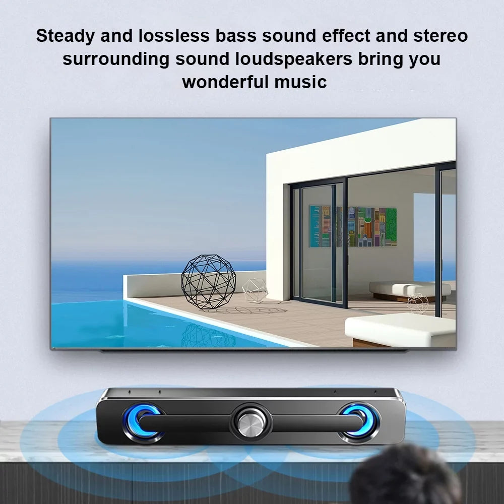 moobody V-111 Computer Speaker  Wired Powerful Bar Stereo Subwoofer Bass Speaker Surround Sound Box for  Laptop Phone Tablet MP3 MP4