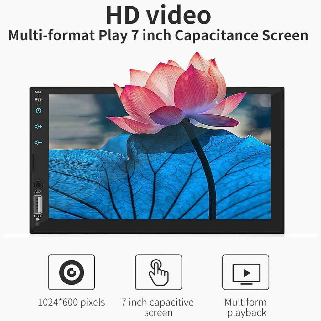 Double 2Din 7" Car Stereo Android/Apple Carplay Radio Touch Screen Player + 12LED Camera