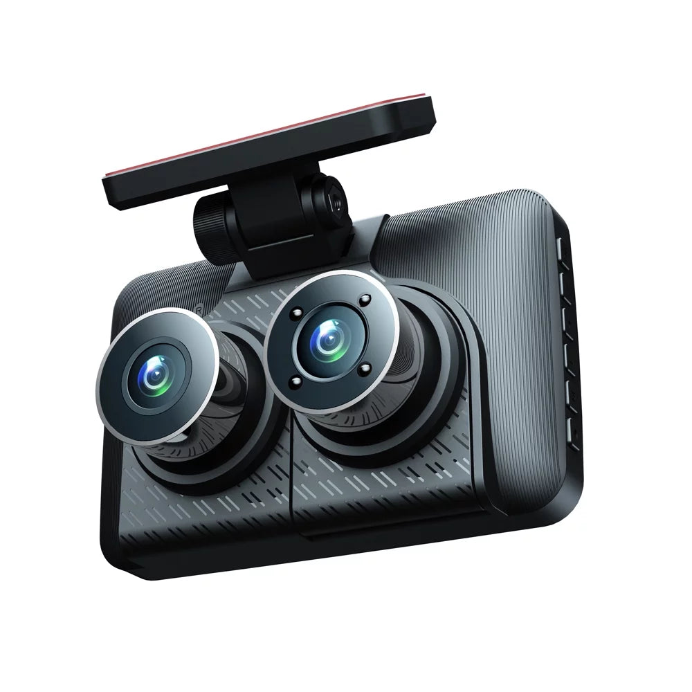 Shinysix 3 Cameras Dash Cam 4in Clear Car Rearview Mirror Car Video Recording Camcorder Wide Angle Car Camera Recorder Auto Safety Driving Recorder