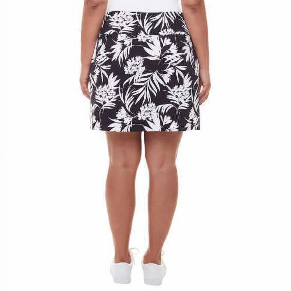 S.C. & Co. Womens Printed Skort,Black Print,Medium