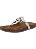 Tory Burch Miller Cloud Women's Metallic Leather Ergonomic Slide Sandals