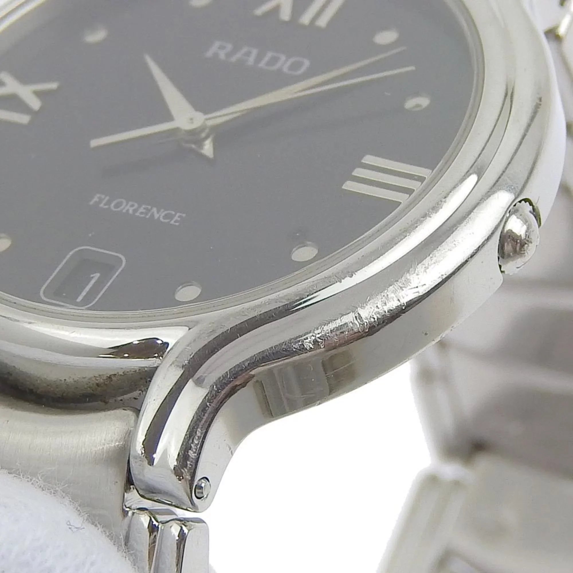 Pre-Owned Rado  Florence men's quartz battery watch black dial 115 3777 4 (Good)