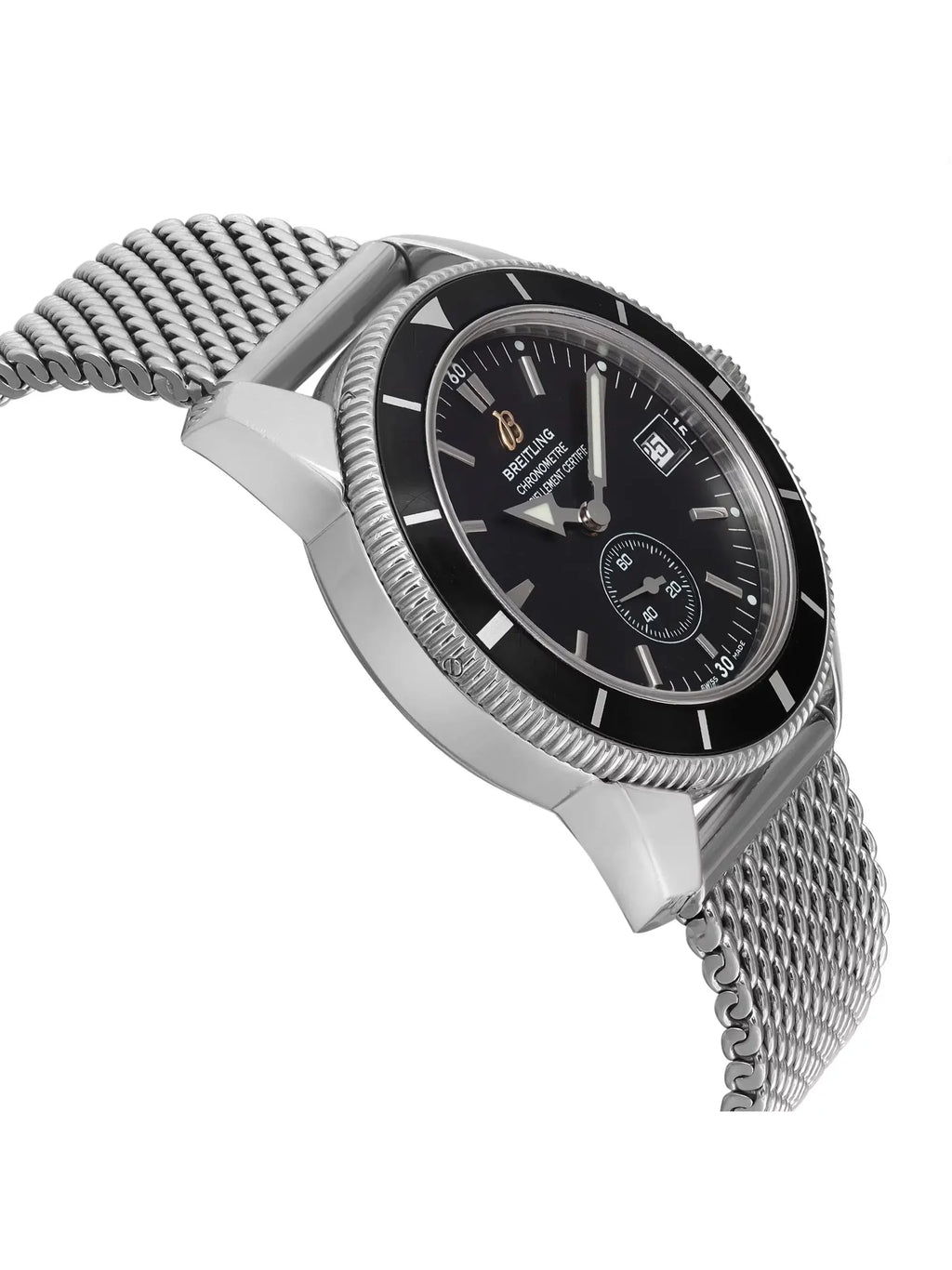 Breitling SuperOcean Heritage 38mm Steel Black Dial Mens Watch A3732024-B869SS