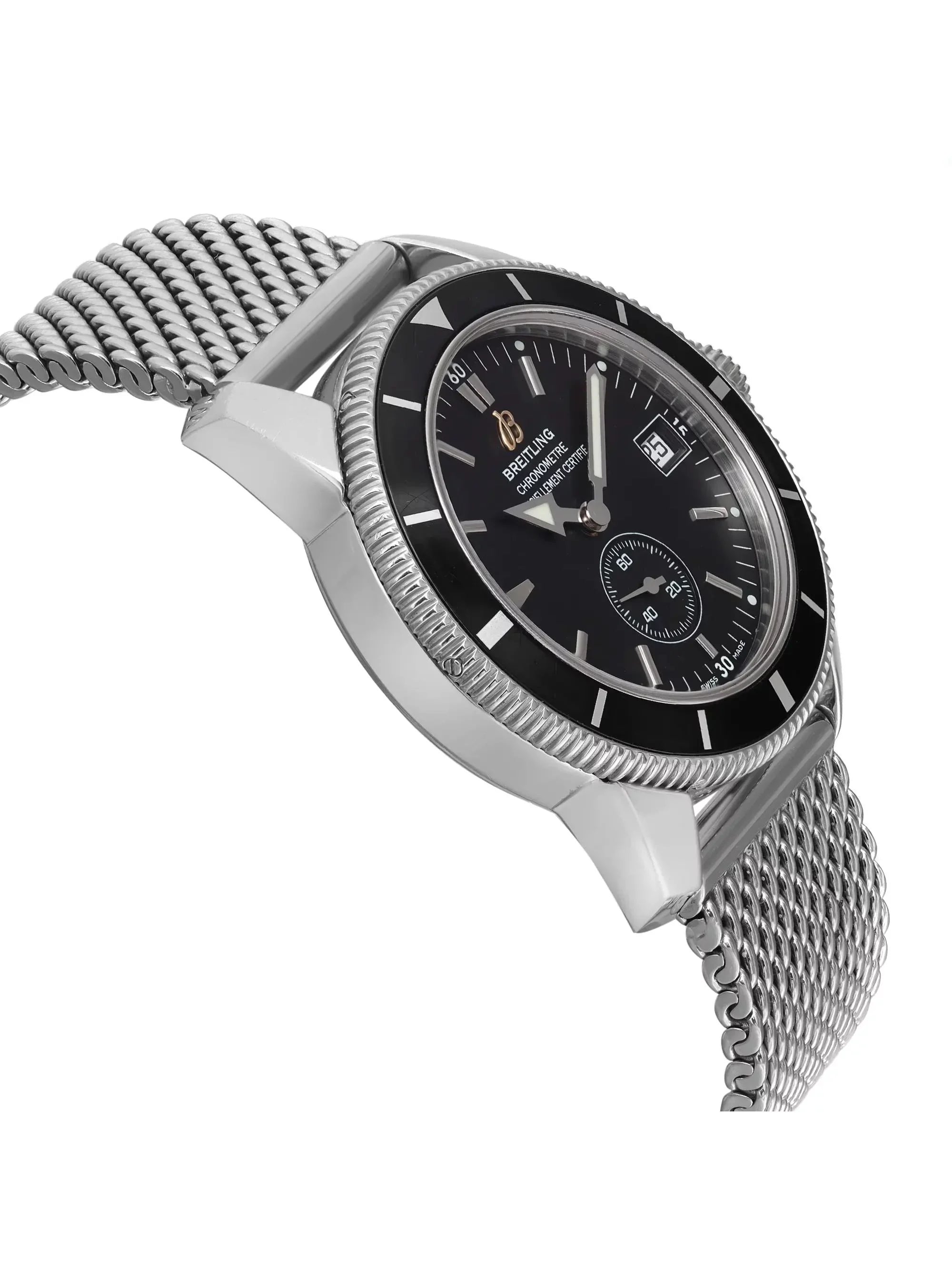 Breitling SuperOcean Heritage 38mm Steel Black Dial Mens Watch A3732024-B869SS