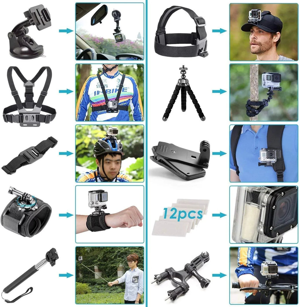 GoPro HERO7 White - Waterproof Action Camera with Touch Screen, Full  Video, 10MP Photos, and Stabilization - with 64GB Micro Sd Card and 50 Piece Accessory Kit - Fully Loaded Bundle