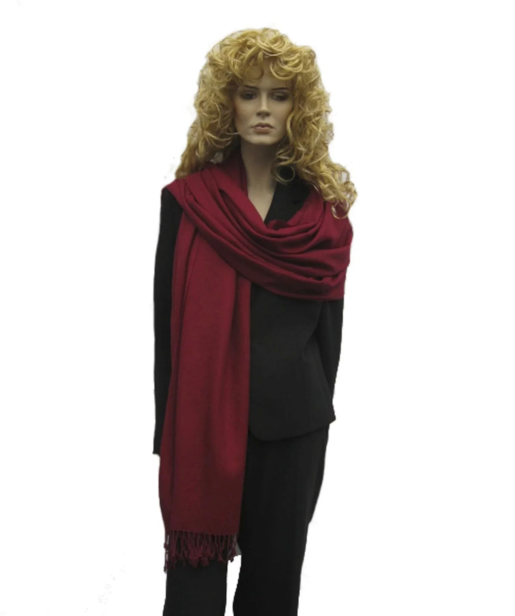 Shawl/Shawls/Scarf/Scarves/Wrap/Stole/Muffler/Cape/Ruana/Blanket/Throw/Pashmina Shawl/Cashmere Scarf/Wool/Silk (Wine Red Regular Shawl)