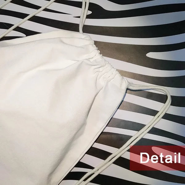 Animal Wings Myth Dragon East West Backpack Canvas Drawstring Reusable Mesh Shopping Bag