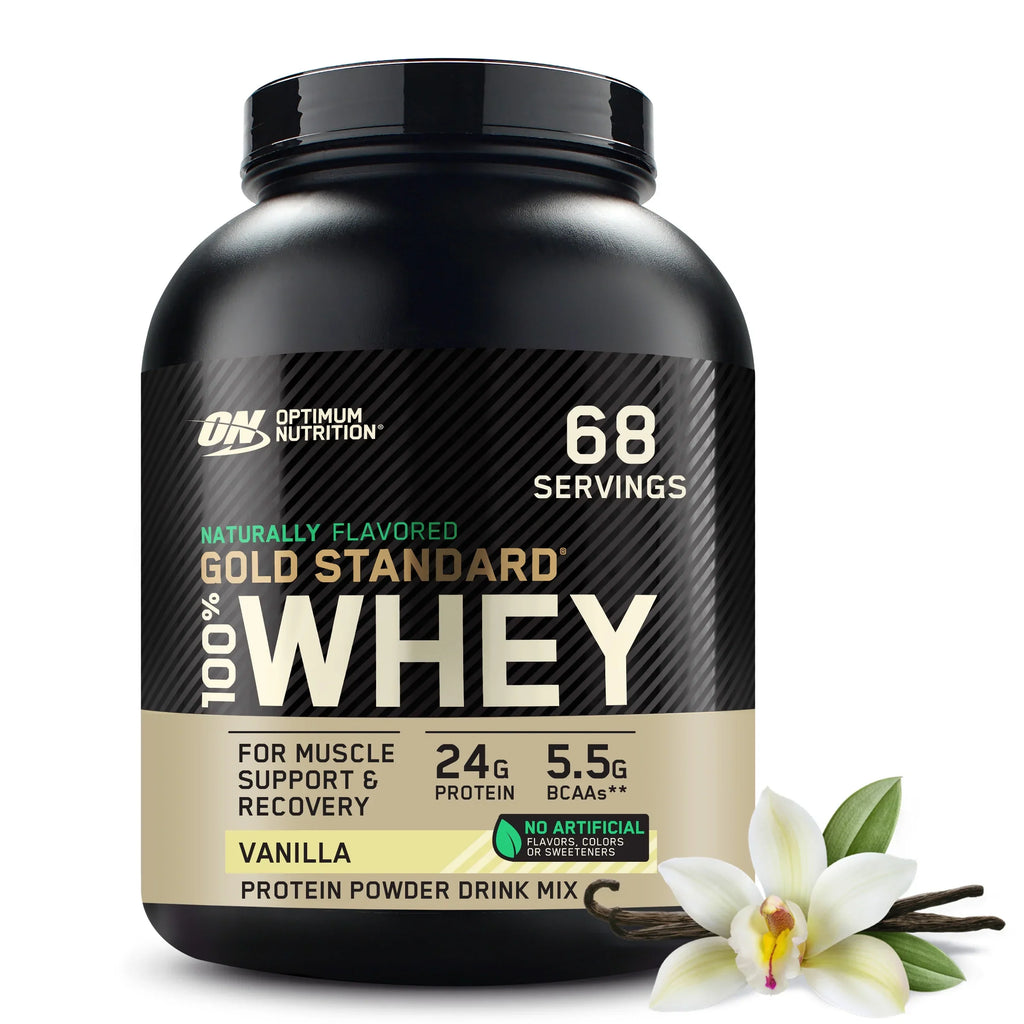 Optimum Nutrition, Gold Standard 100% Whey Protein Powder, Naturally Flavored Vanilla, 4.8 lb, 68 Servings
