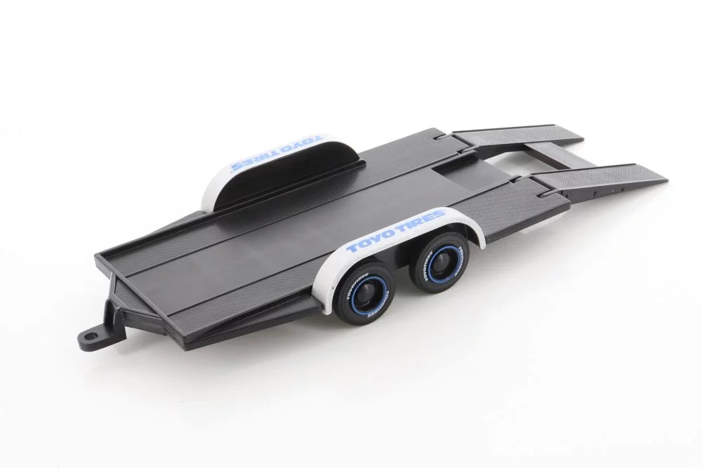 Diecast Car w/Trailer - 1969 Ford Mustang Boss 429, Blue - Welly 24067WBU - 1/24 scale Diecast Model Toy Car