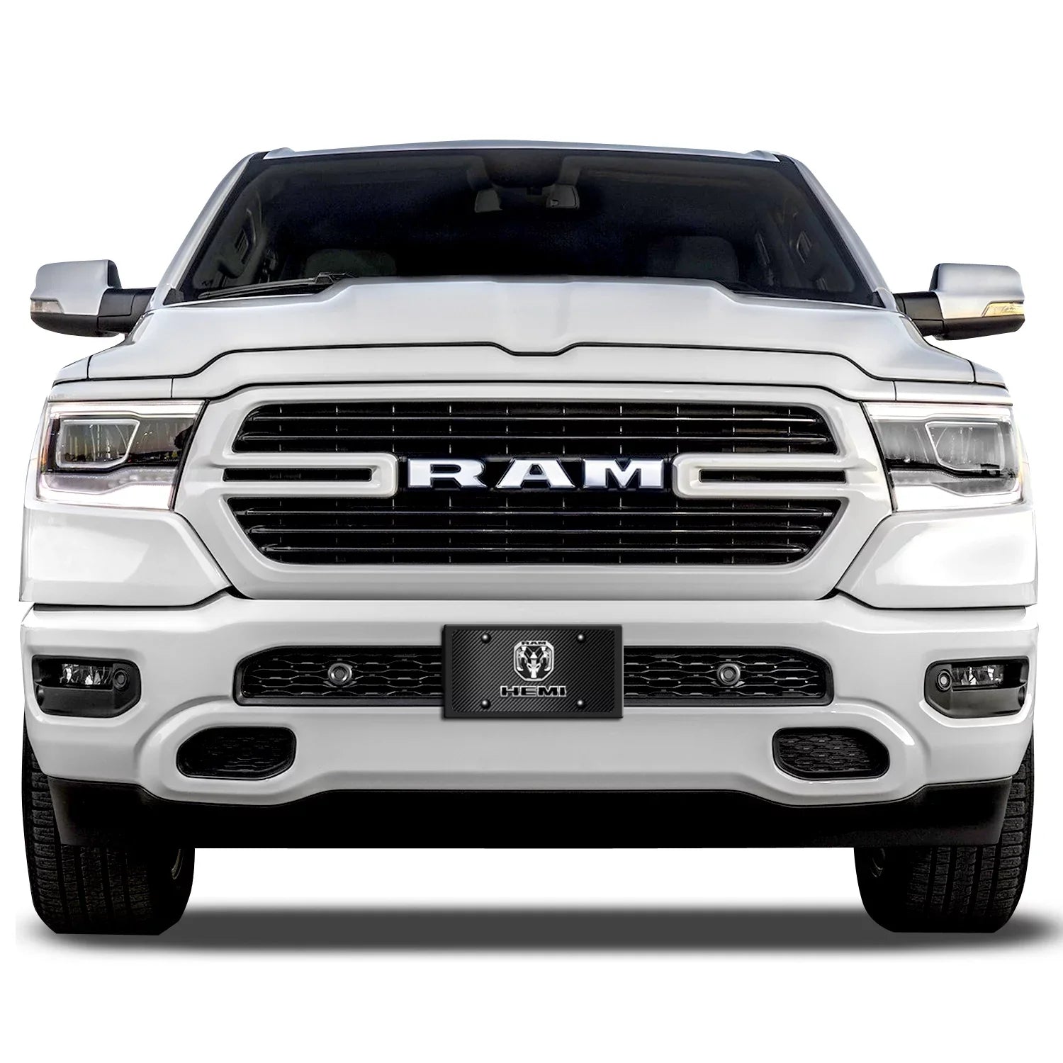2019 up  3D Dual Logo Black Carbon Fiber Patten Steel License Plate