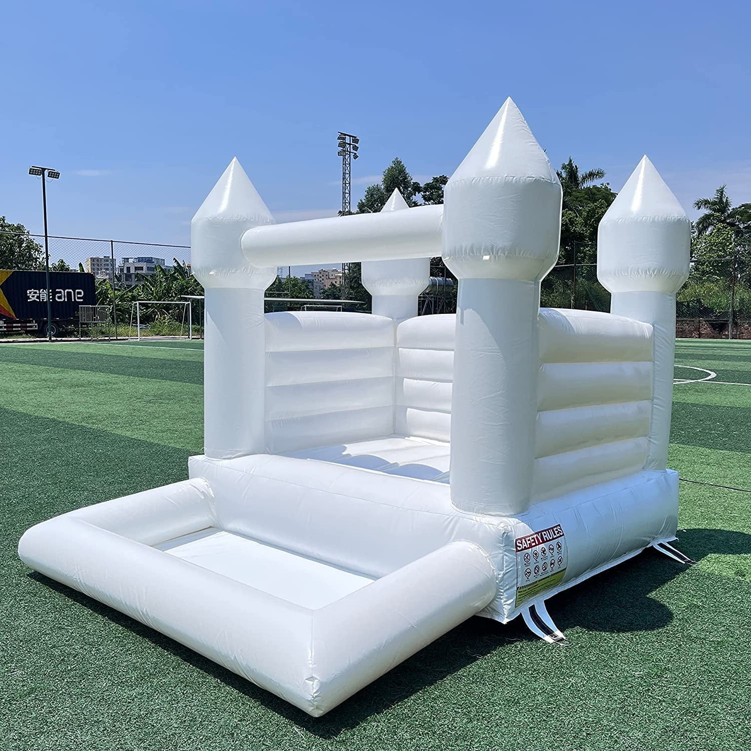 Connsann White Bounce House  Commericial Grade   Jump Castle with Blower & Ball Pit  for Kids Outdoor Indoor Party