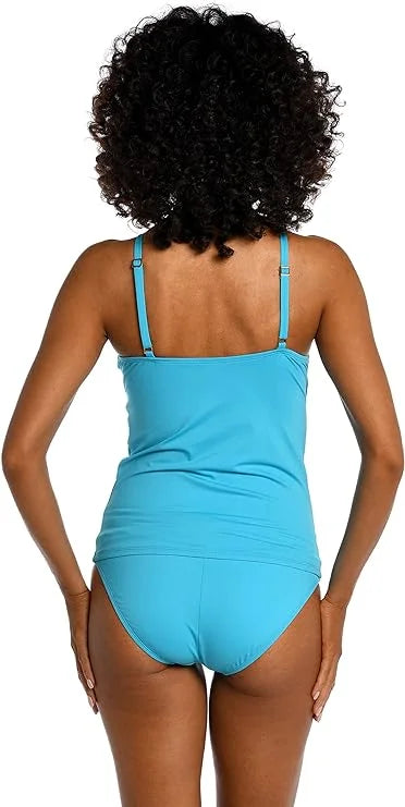 La Blanca Women's Island Goddess High Neck Keyhole Tankini Swimsuit Top