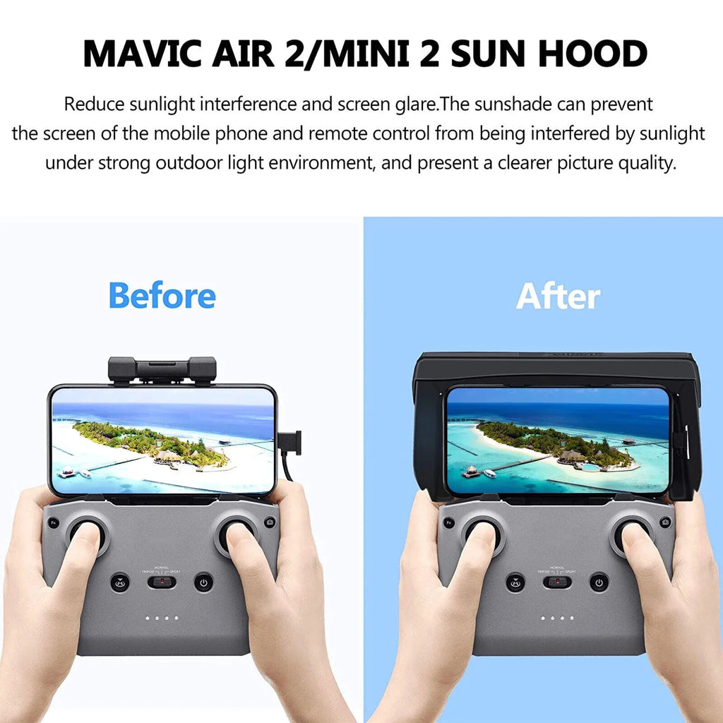 Foldable  Phone Sun Shade Hood for  Mavic Mini 2 Air 2 Drone Remote Control