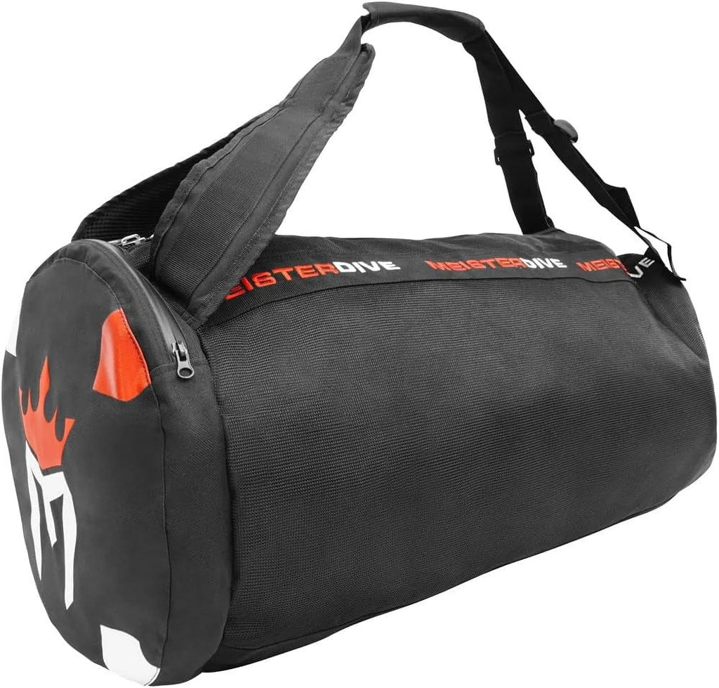 Mesh Duffel Backpack Dive Bag W/Dry Pocket For & Snorkeling