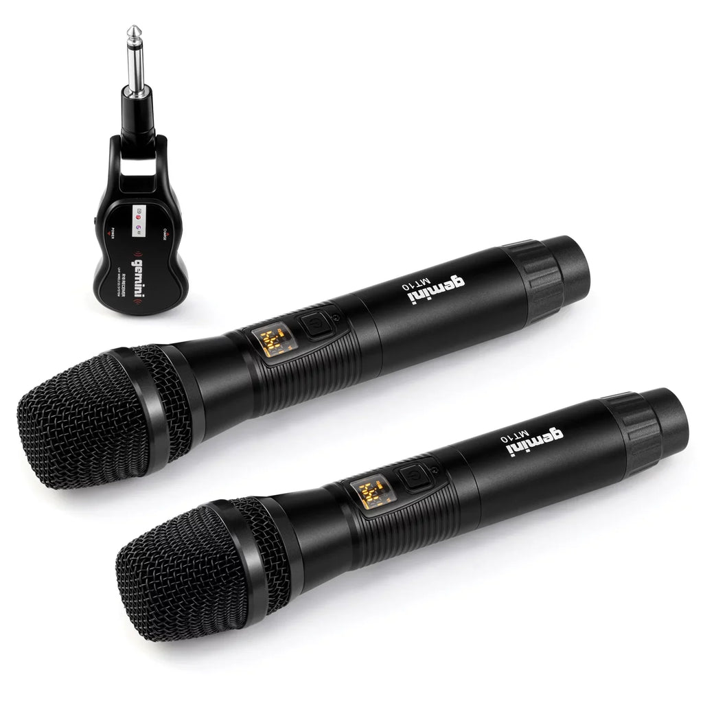 Gemini -2200 Ultra Powerful Bluetooth 2,200 Peak Watt Speaker with Built-In Media Player & -M200  Dual Wireless Microphone System , 843631171035