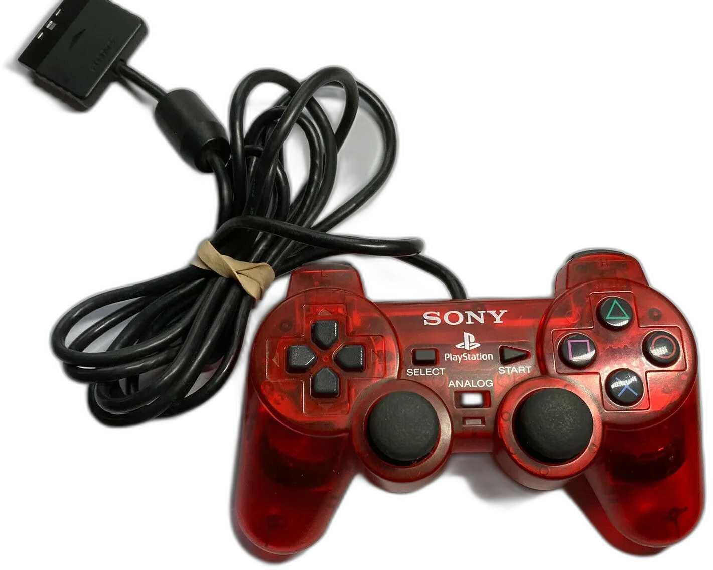 Sony PlayStation 2 Controller Clear Red  Used