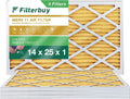 Filterbuy 14x25x1  11 Pleated   Furnace Air Filters (4-Pack)