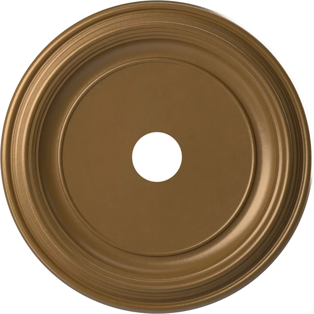 Ekena Millwork 22" x 3 1/2" x 1 1/2"P Traditional Thermoformed  Ceiling Medallion (Fits Canopies up to 13 1/2"), Metallic Gold Rush
