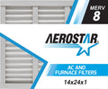 Aerostar 14x24x1   8, Pleated Air Filter, 14x24x1, Box of 6, Made in the