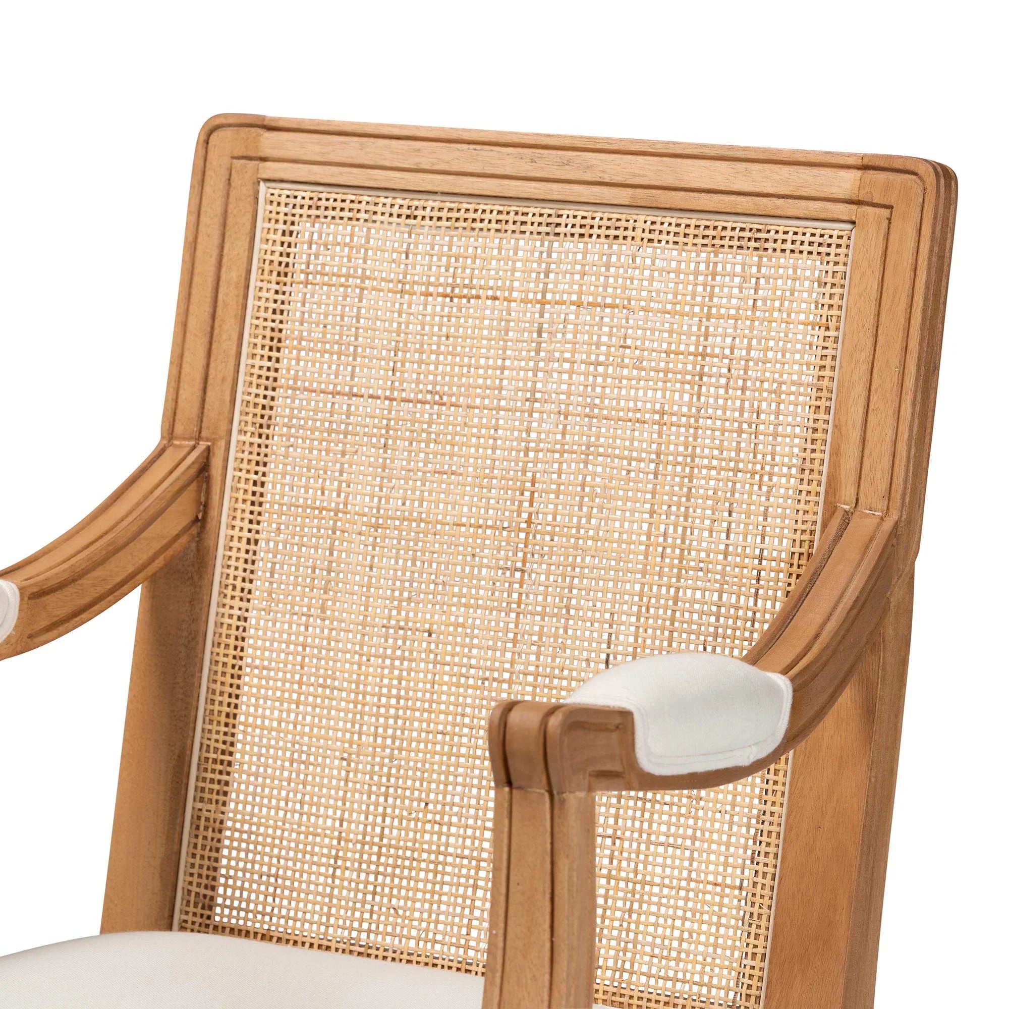 Baxton Studio Garridan Traditional French Beige Fabric and Honey Oak Finished Wood Accent Chair