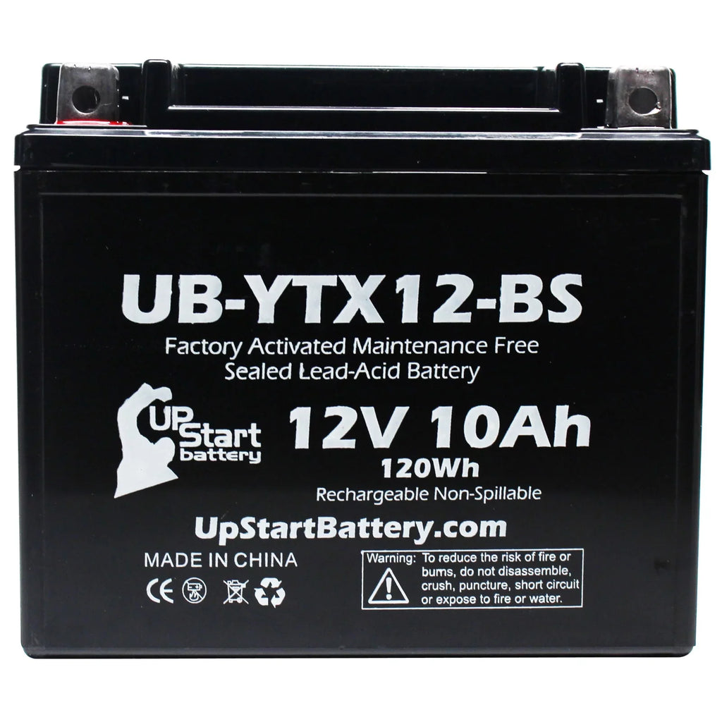 2-Pack UpStart Battery Replacement 2001 Suzuki -R1000 1000  Factory Activated, Maintenance Free, Motorcycle Battery - 12V, 10Ah, -YTX12-
