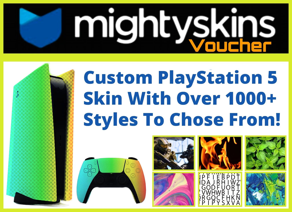 Sony PlayStation 5 (PS5) Digital Console Slim Edition W/ Mightyskins Custom Skin Code Voucher - Bundle