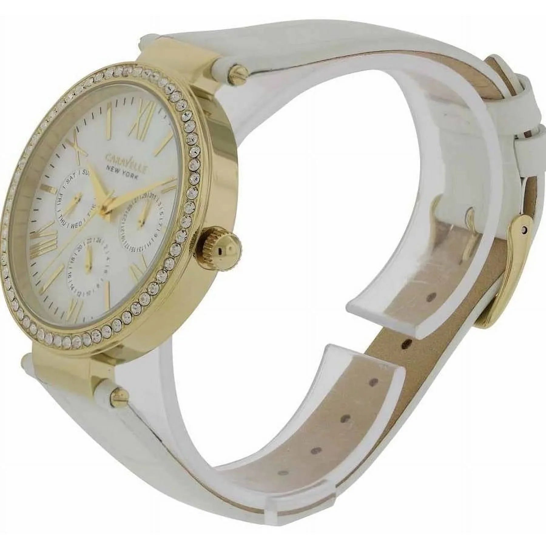Caravelle New York Leather Women's Watch, 44N104