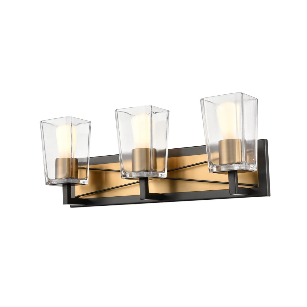 Riverdale 3 Light Vanity Satin Nickel and Graphite with Clear Glass