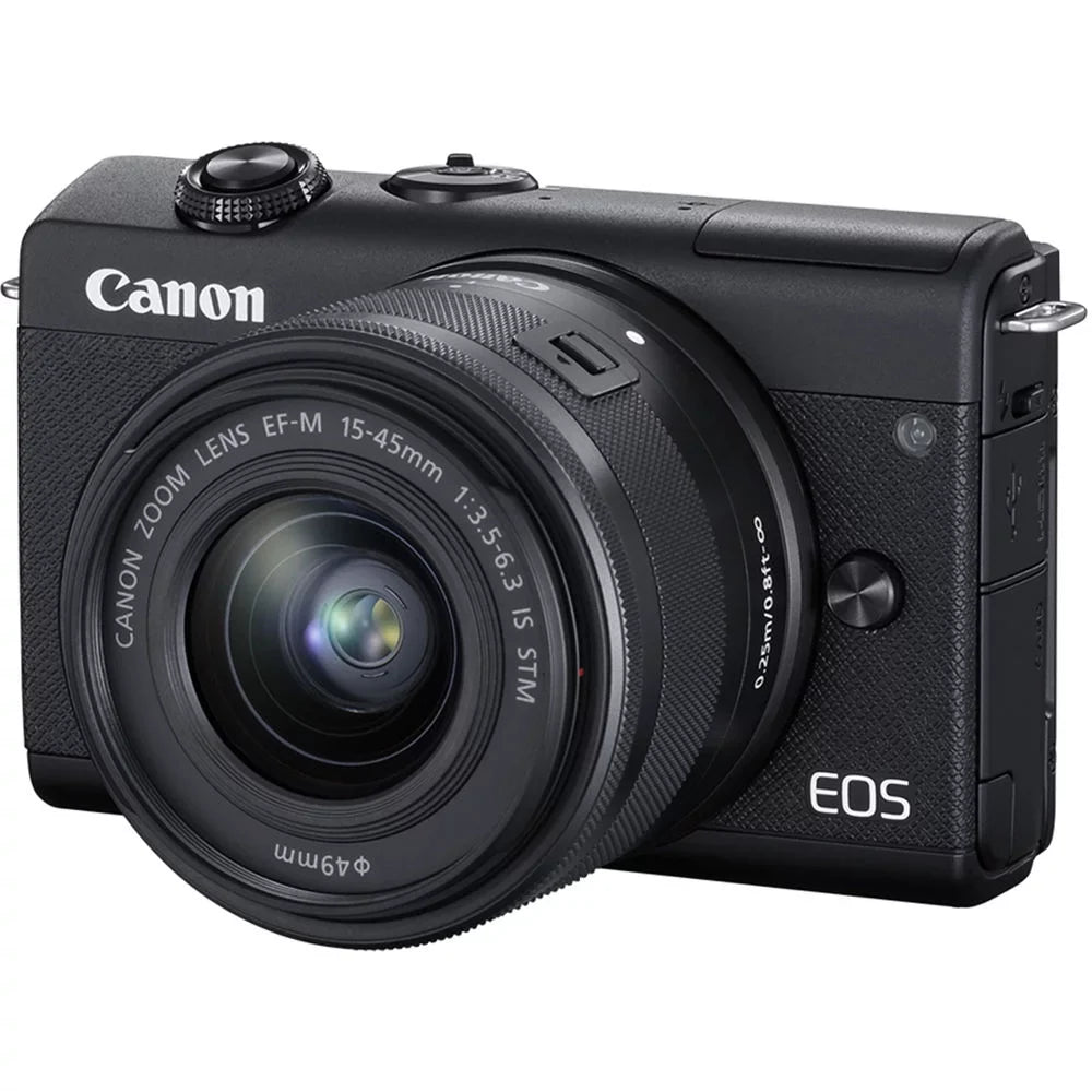 Canon  M200 Black Mirrorless Digital Camera with 15-45mm Lens (3699C009) (New) + More