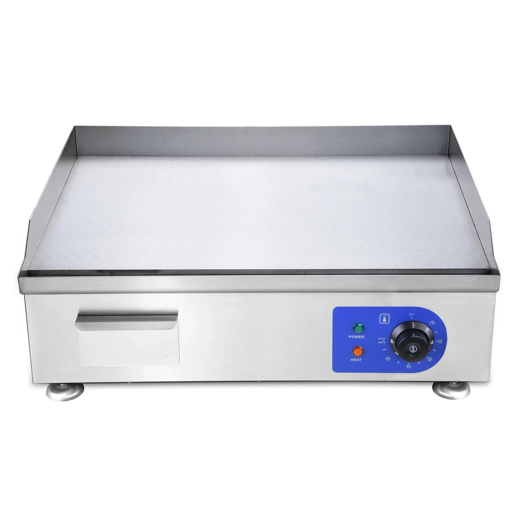 High-Powered Electric Countertop Griddle - Stainless Steel - Cook with Precision